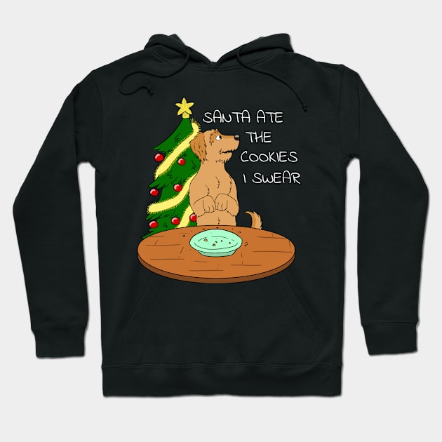 Funny Goldendoodle Santa Ate The Cookies Christmas Hoodie by blacklines